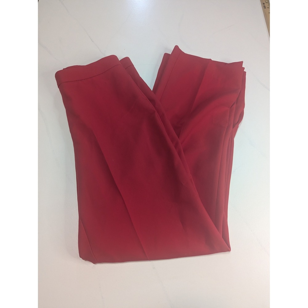 Zara Womens Red Wide Leg Trousers High Waisted Dress Pants Size M
